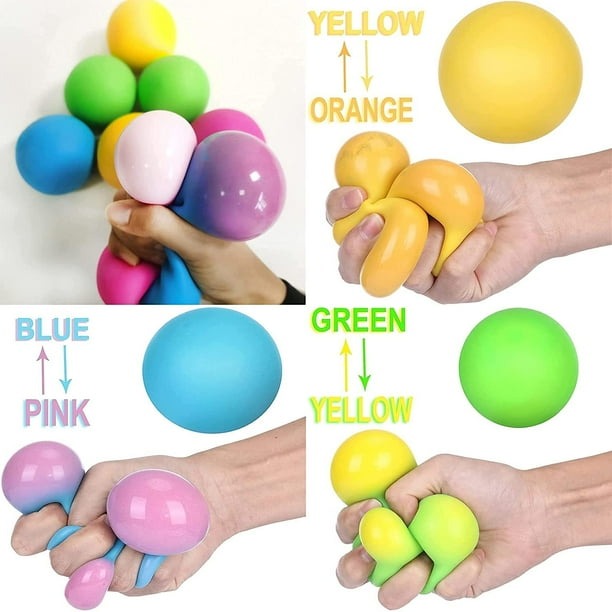 Squish Ball - Color-Changing Anti-Stress Ball - Set of 4