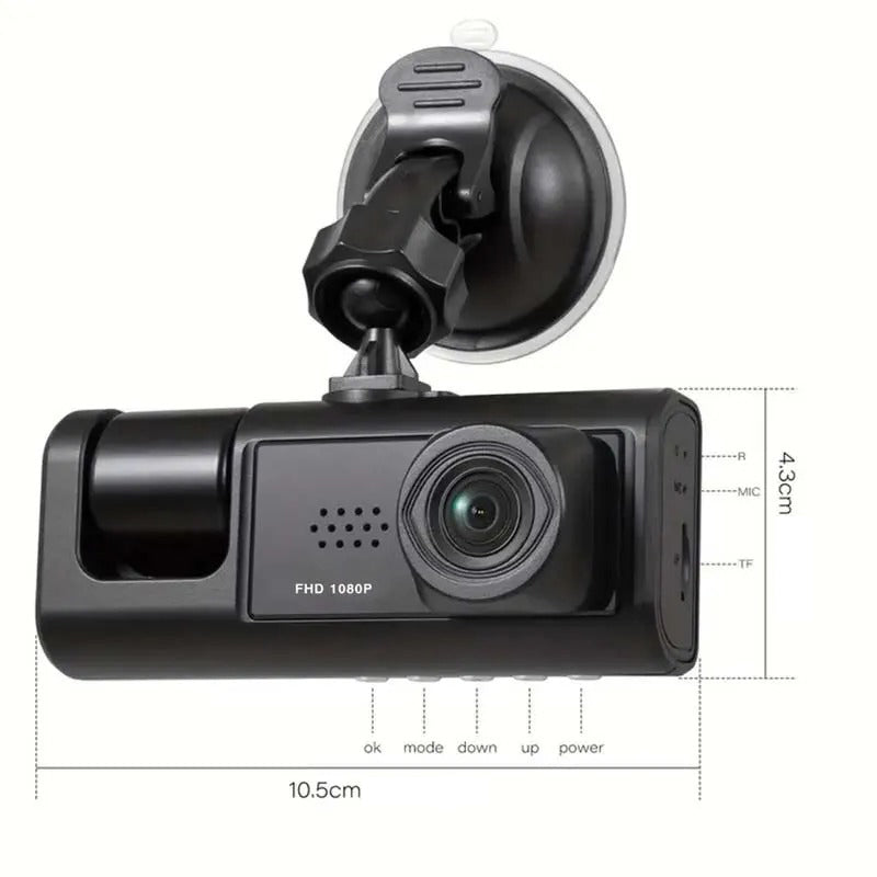 Car Dashcam - Front and Rear HD 1080p with Recording