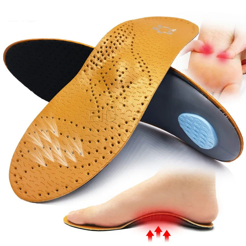 Leather Orthopedic Insoles - Maximum Arch Support Comfort