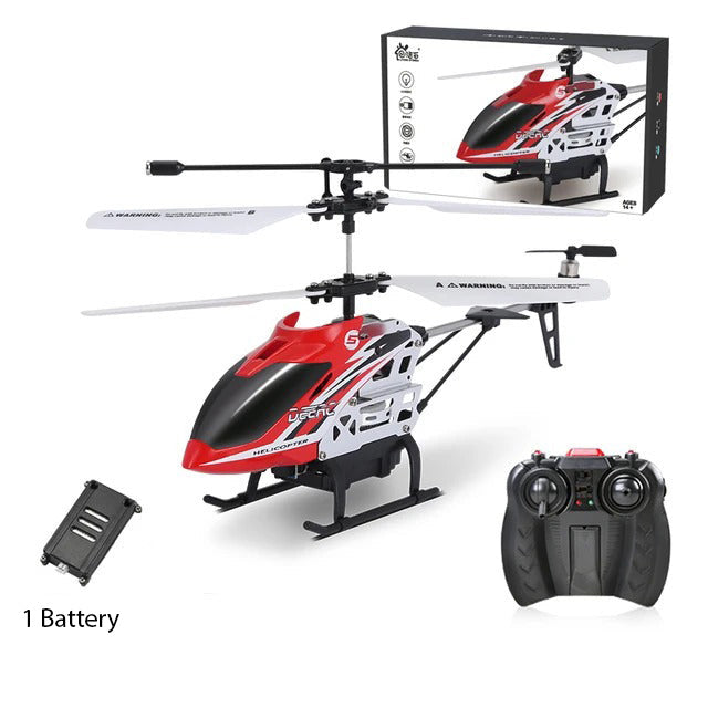 Remote-Controlled Helicopter with LED Lights - Anti-Collision and Durable