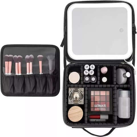 Portable Makeup Case – LED Mirror for Beauty On-the-Go