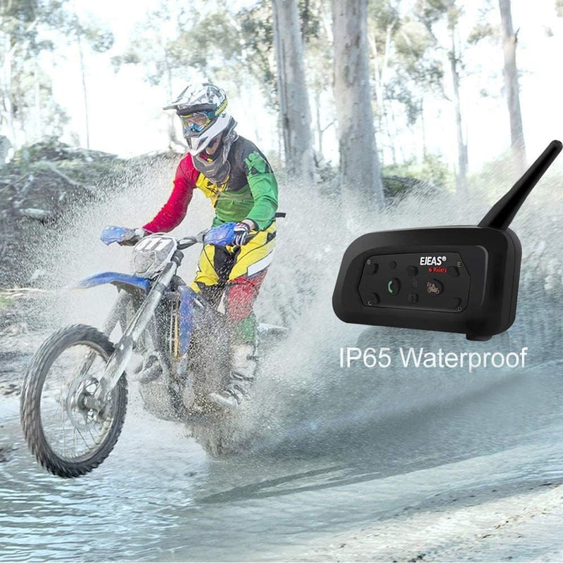 Motorcycle Intercom 6 Riders 800m Waterproof with Microphone