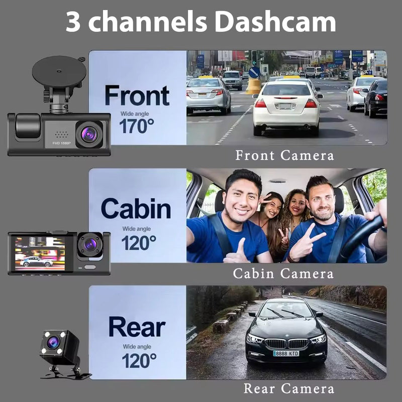 Car Dashcam - Front and Rear HD 1080p with Recording