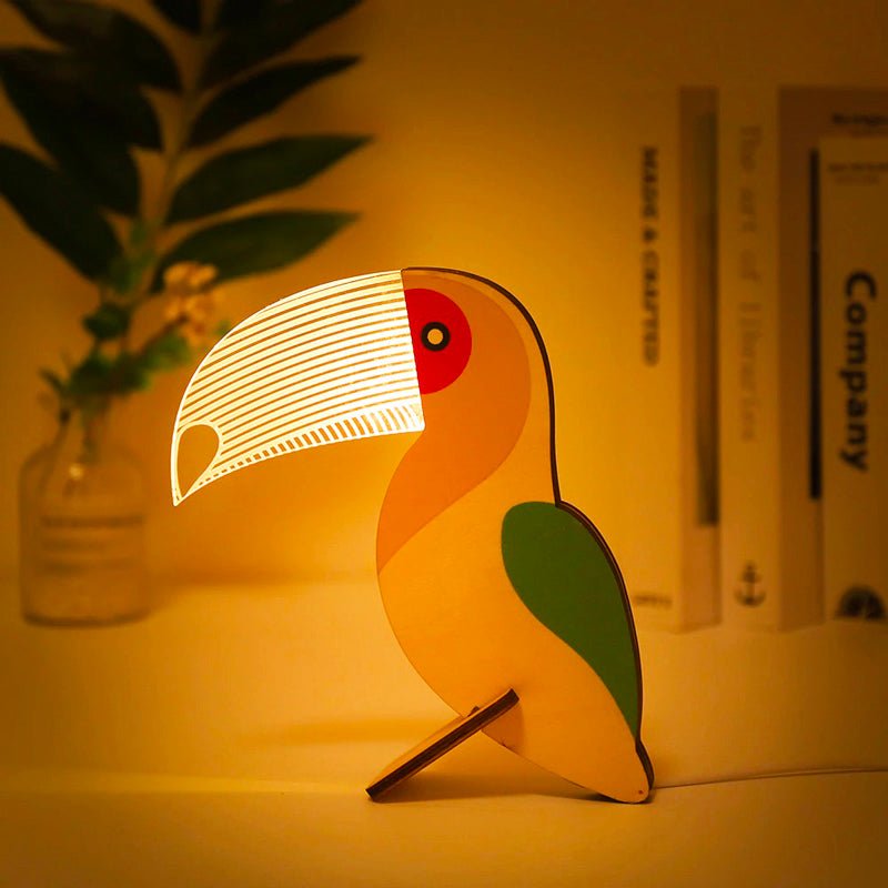 Portable Children's Bedside Lamp with Colorful Animal Designs