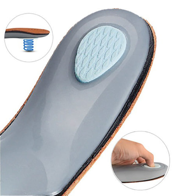 Leather Orthopedic Insoles - Maximum Arch Support Comfort